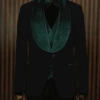 Neat Green & Black Tuxedo Suit