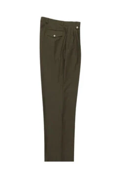 Olive Wide Leg Wool Dress Pant 2586/2576 By Tiglio Luxe