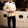Ivory Double Breasted Tuxedo Dinner Jacket - Cream Dinner Jacket - Off White -Alberto Nardoni Shop Off White Tuxedo