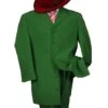 Mens 2PC Classic Long Fashion Zoot Olive Green Suit
