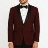 Paisley-300 Burgundy And Black Tuxedo Blazer With Bow Tie -Alberto Nardoni Shop Paisley 300 Burgundy and Black Tuxedo