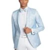 Western Suit - Trajes Para Hombres - Cowboy Formal Attire - Trajes De Novio - Shawl Lapel Light Blue