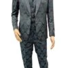 Paisley Suit - Black And Emerald Green Prom Suit - Slim Fit Stage Suit