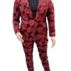 Paisley Suit - Black And Red Prom Suit - Slim Fit Stage Single Breasted Suit -Alberto Nardoni Shop Paisley Suit1