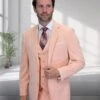 Peach Color Wool Suit In 2 Buttons Ticket Pocket - Light Orange Blush Color Summer Suit By Statement 3 Peach Color Wool Suit In 2 Buttons Ticket Pocket - Light Orange Blush Color Summer Suit By Statement -Alberto Nardoni Shop Peach Color Wool Suit