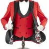Mens 2 Button Peak Lapel Prom Tuxedo With Double Breasted Vest In Red -Alberto Nardoni Shop PeakLapelVestedTuxedoLayer10