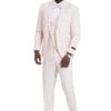 Men's One Button Double Breasted Vest Notch Lapel Prom And Wedding Pink Suit