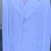 Mens Pimp Coat + Pimp Jacket Vest And Pants - Gangster Stripe Fabric White Suit -Alberto Nardoni Shop Pinstripe White Suit