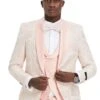 Mens One Button Vested Shawl Lapel Prom Tuxedo In Pink -Alberto Nardoni Shop Prom Tuxedo Pink