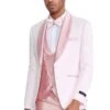 Mens One Button Prom And Wedding Tuxedo With Satin Vest And Pants In Pink -Alberto Nardoni Shop Prom and Wedding Tuxedo Pink