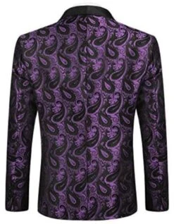 Mardi Gras Purple Tuxedo Dinner Jacket - Purple Paisley Blazer -Alberto Nardoni Shop Purple Paisley Blazer