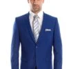 "Royal Blue Men's Slim Fit 2 Button Wedding Suit - Basic"
