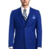 "Royal Blue Men's Slim Fit Wedding Suit - Two Button Basic Vested"