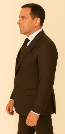 Rossi Man BOND RM1753 Slim Fit 3-Piece Suit – 1-Button Peak Lapel, Modern Formalwear For Men -Alberto Nardoni Shop ROSSI MAN SLIM FIT 3 PIECE SUIT BOND RM1753 2