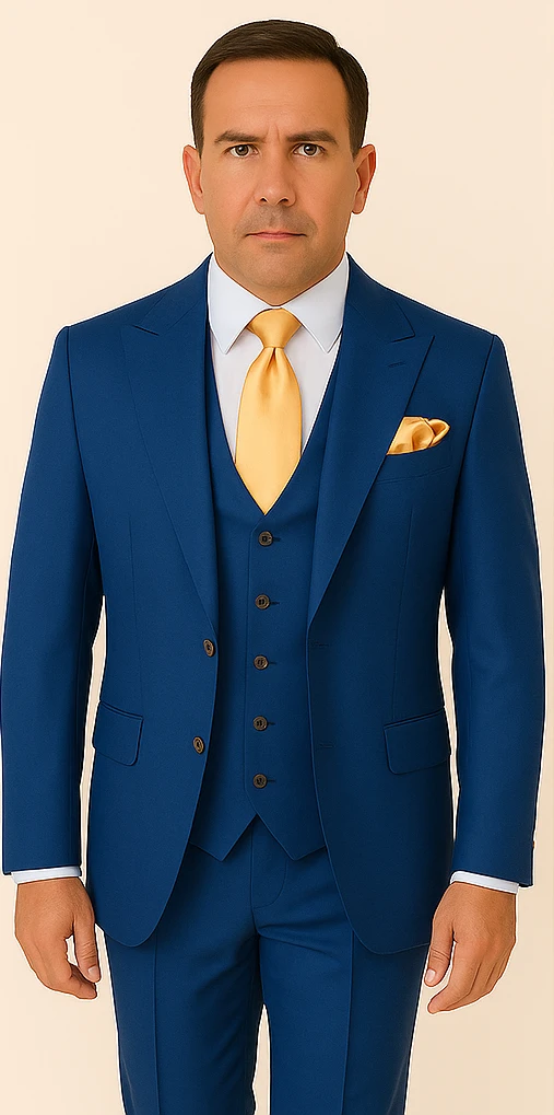 Rossi Man BOND RM1780 Slim Fit 3-Piece Suit – Modern Royal Blue Suit For Men 5 Rossi Man BOND RM1780 Slim Fit 3-Piece Suit – Modern Royal Blue Suit For Men - Image 5