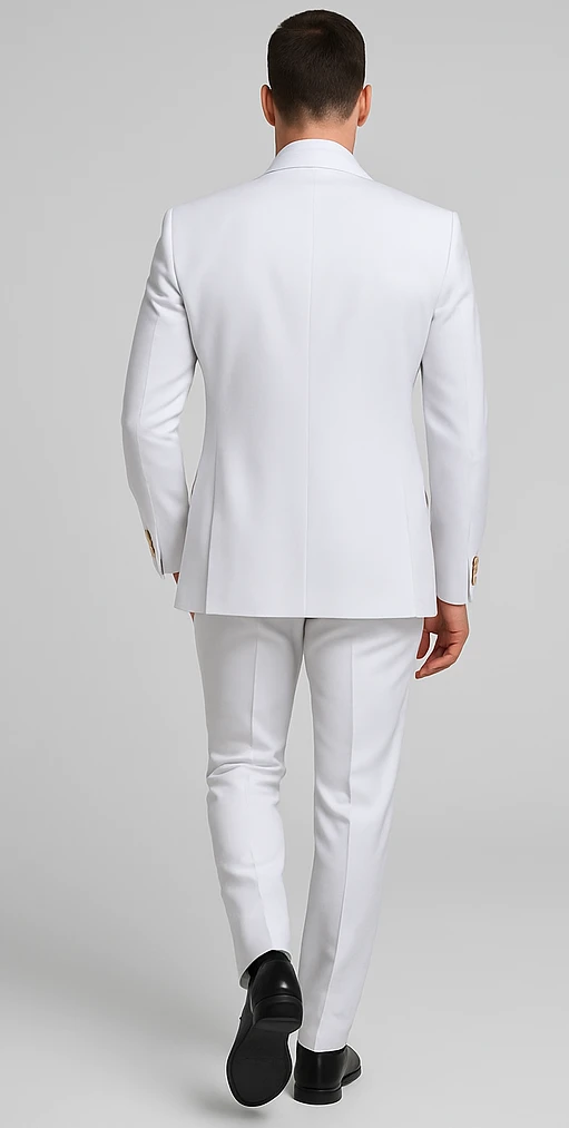 Rossi Man MAX RM1374 Slim Fit 3-Piece Suit – Elegant Solid White Formalwear For Men 2 Rossi Man MAX RM1374 Slim Fit 3-Piece Suit – Elegant Solid White Formalwear For Men - Image 2