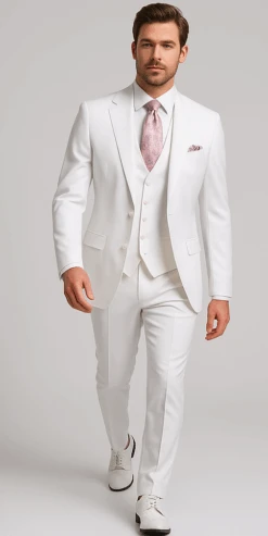 Rossi Man MAX RM1374 Slim Fit 3-Piece Suit – Elegant Solid White Formalwear For Men 8 Rossi Man MAX RM1374 Slim Fit 3-Piece Suit – Elegant Solid White Formalwear For Men -Alberto Nardoni Shop ROSSI MAN SLIM FIT 3 PIECE SUIT MAX RM1374 3