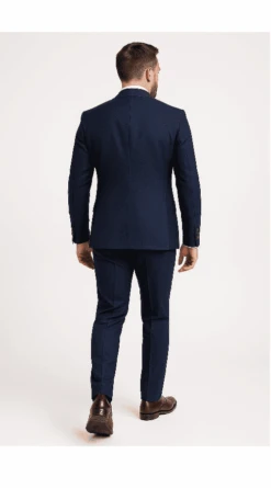 Modern 3-Piece Suit For Men – Rossi Man Max Tailored Slim Fit In Solid Navy | RM1393 -Alberto Nardoni Shop ROSSI MAN SLIM FIT 3 PIECE SUIT MAX RM1393 1