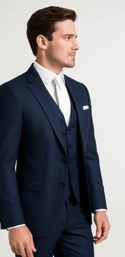 Rossi Man MAX RM1711 Slim Fit 3-Piece Suit – Stylish Navy Formalwear For Men -Alberto Nardoni Shop ROSSI MAN SLIM FIT 3 PIECE SUIT MAX RM1711 2