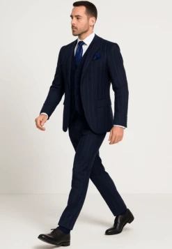 Rossi Man MAX RM1725 Slim Fit 3-Piece Suit – Modern & Stylish Navy Suit For Men -Alberto Nardoni Shop ROSSI MAN SLIM FIT 3 PIECE SUIT MAX RM1725 3