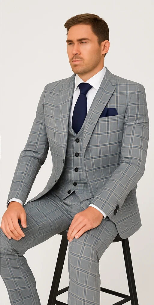 Rossi Man MAX RM1820 Slim Fit 3-Piece Suit – Modern Formal Suit For Men 4 Rossi Man MAX RM1820 Slim Fit 3-Piece Suit – Modern Formal Suit For Men - Image 4