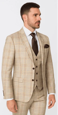 Rossi Man MAX RM1824 Slim Fit 3-Piece Light Brown Suit – Elegant Formalwear For Men 7 Rossi Man MAX RM1824 Slim Fit 3-Piece Light Brown Suit – Elegant Formalwear For Men -Alberto Nardoni Shop ROSSI MAN SLIM FIT 3 PIECE SUIT MAX RM1824 2