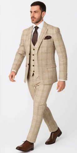 Rossi Man MAX RM1824 Slim Fit 3-Piece Light Brown Suit – Elegant Formalwear For Men 8 Rossi Man MAX RM1824 Slim Fit 3-Piece Light Brown Suit – Elegant Formalwear For Men -Alberto Nardoni Shop ROSSI MAN SLIM FIT 3 PIECE SUIT MAX RM1824 3