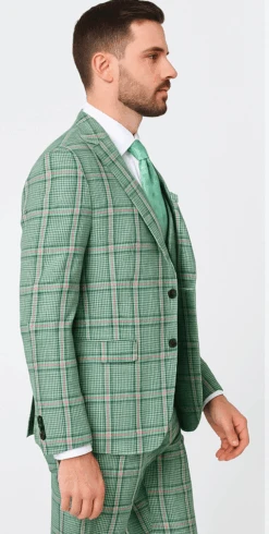 Rossi Man MAX RM1825 Slim Fit 3-Piece Mint Green Suit – Modern Formalwear For Men -Alberto Nardoni Shop ROSSI MAN SLIM FIT 3 PIECE SUIT MAX RM1825 2