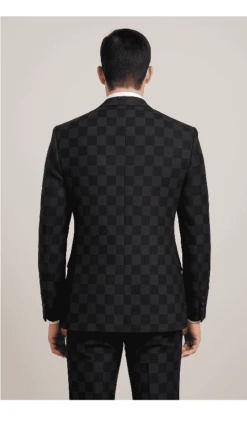 Rossi Man Max RM1837 – Men’s Slim Fit Tailored 3-Piece Suit In Black -Alberto Nardoni Shop ROSSI MAN SLIM FIT 3 PIECE SUIT MAX RM1837 3