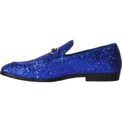 Mens Modern Glitter Sequin Prom Tuxedo Loafer In Royal Blue -Alberto Nardoni Shop ROYAL BLUE6