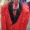 Paisley Tuxedo Dinner Jacket - Red Mens Blazer + Bowtie - Prom Jackets