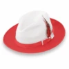 Tapa Crushable Straw Hat Fedora In Two Tone Red-White -Alberto Nardoni Shop Red White.1