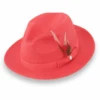 Tapa Crushable Straw Hat Fedora In Red -Alberto Nardoni Shop Red.1