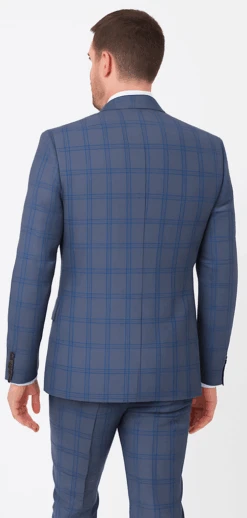 Rossi Man MAX RM1823 Slim Fit 3-Piece Blue Plaid Suit – Tailored For Weddings & Business 8 Rossi Man MAX RM1823 Slim Fit 3-Piece Blue Plaid Suit – Tailored For Weddings & Business -Alberto Nardoni Shop Rossi Man Slim Fit 3 Piece Suit Max Tailored Suit