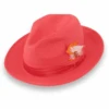 Tapa Crushable Straw Hat Fedora In Ruby