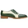 Belvedere Sesto Forest Green / Cream Genuine Ostrich QuillItalian Calf Wingtip Shoes