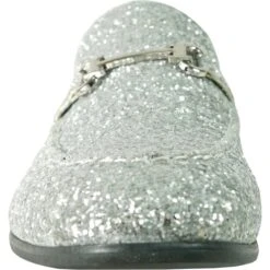 Mens Modern Glitter Sequin Prom Tuxedo Buckle Loafer In Silver Grey -Alberto Nardoni Shop SILVER GREY6
