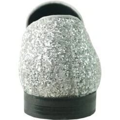 Mens Modern Glitter Sequin Prom Tuxedo Buckle Loafer In Silver Grey -Alberto Nardoni Shop SILVER GREY8