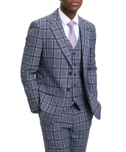 Stacy Adams - Hybrid Fit Plaid 3 Piece Grey Suit 5 Stacy Adams - Hybrid Fit Plaid 3 Piece Grey Suit -Alberto Nardoni Shop SM166H1 06 3 73580