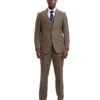 Stacy Adams - 3 Piece Suit Glen Plaid Hybrid Fit Notch Lapel In Brown With Adjustable Waistband 9 Stacy Adams - 3 Piece Suit Glen Plaid Hybrid Fit Notch Lapel In Brown With Adjustable Waistband -Alberto Nardoni Shop SM167H1 10 1