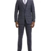 Stacy Adams - Grey 3 Piece 2 Button Plaid Peak Lapel Suit -Alberto Nardoni Shop SM170H1 11 1
