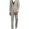 Stacy Adams - 3 Piece Suit Glen Plaid Hybrid Fit In Beige -Alberto Nardoni Shop SM183H1 01