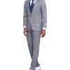 Stacy Adams - 3 Piece Suit Glen Plaid Hybrid Fit Peak Lapel In Grey -Alberto Nardoni Shop SM183H1 02