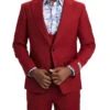 Stacy Adams - Cherry Red 3 Piece Hybrid Fit Suit With Expandable Waist Band -Alberto Nardoni Shop SM255H1 05 CHERRYRED