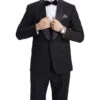 Stacy Adams - Black 3 Piece Hybrid Fit Tuxedo Satin Shawl Lapel 6 Stacy Adams - Black 3 Piece Hybrid Fit Tuxedo Satin Shawl Lapel -Alberto Nardoni Shop SMT282H1 01 BLACK
