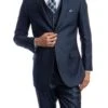 Navy Blue 3 Piece Modern Fit Suit 2 Button V-Neck Vest -Alberto Nardoni Shop SO4M158 13 NavyBlue 800x987 1