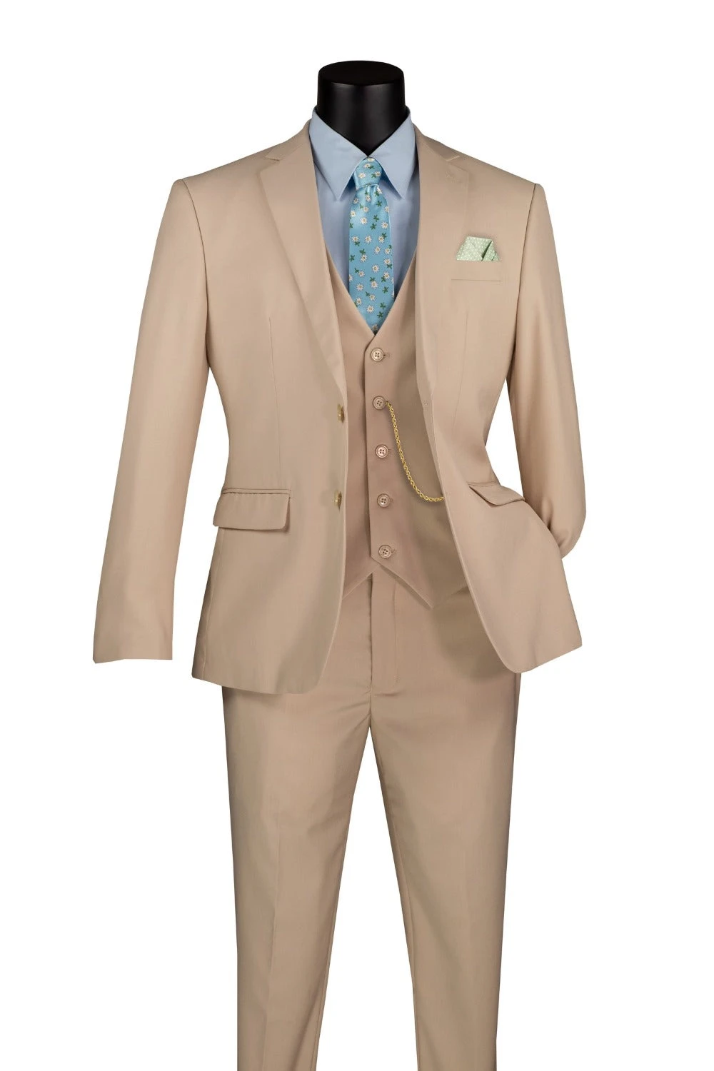 Slim Fit Business Men's Suit 3 Piece 2 Button In Stone 1 Slim Fit Business Men's Suit 3 Piece 2 Button In Stone
