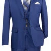 Slim Fit Business Men's Suit 3 Piece 2 Button In Twilight Blue