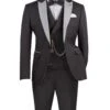 Slim Fit Tuxedo 3 Piece With Matching Bow Tie In Black -Alberto Nardoni Shop SV2K 5 BLACK 02 PS JPG WEB 02f77f92 b263 42a5 9ada 8982af99a448