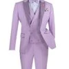 Slim Fit Tuxedo 3 Piece With Matching Bow Tie In Lavender